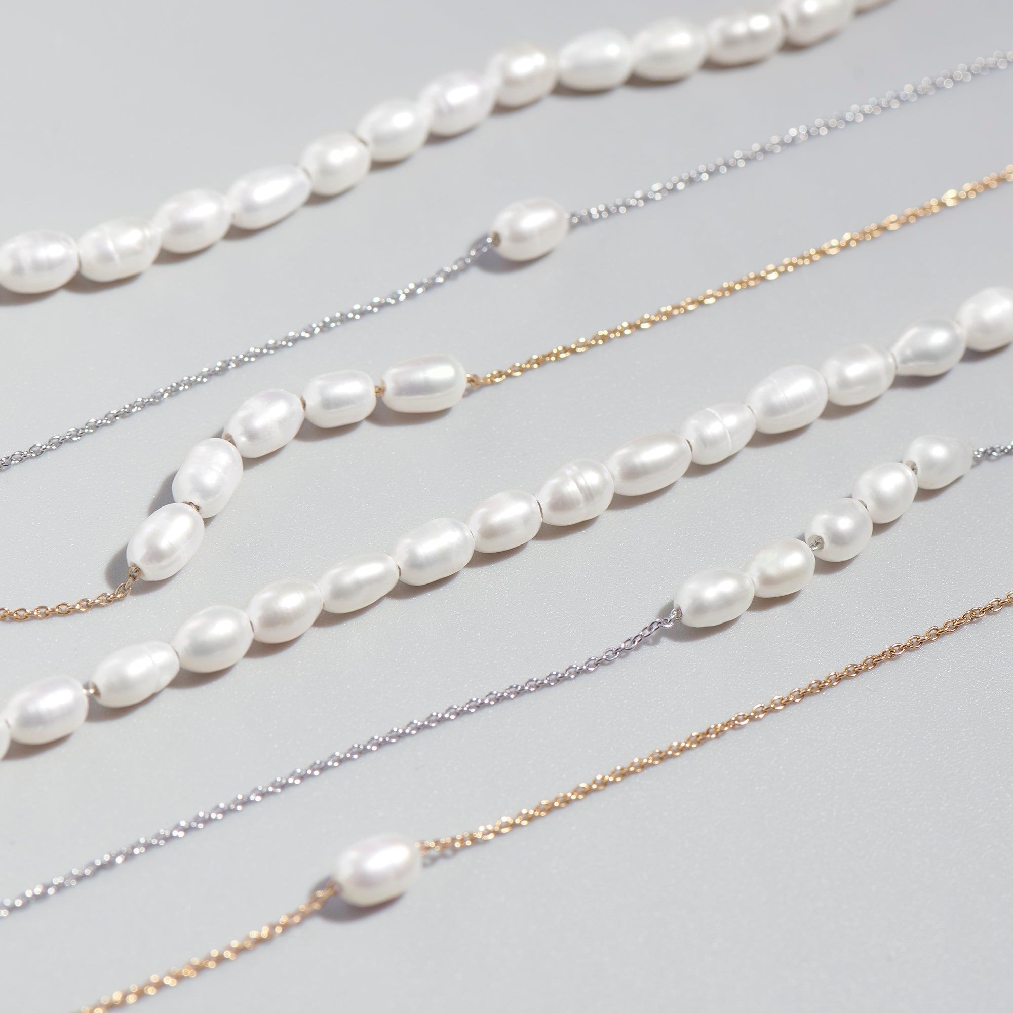 Stainless steel real freshwater pearls anklets chaîne cheville vraies perles eau douce acier inoxydable MIAJWL