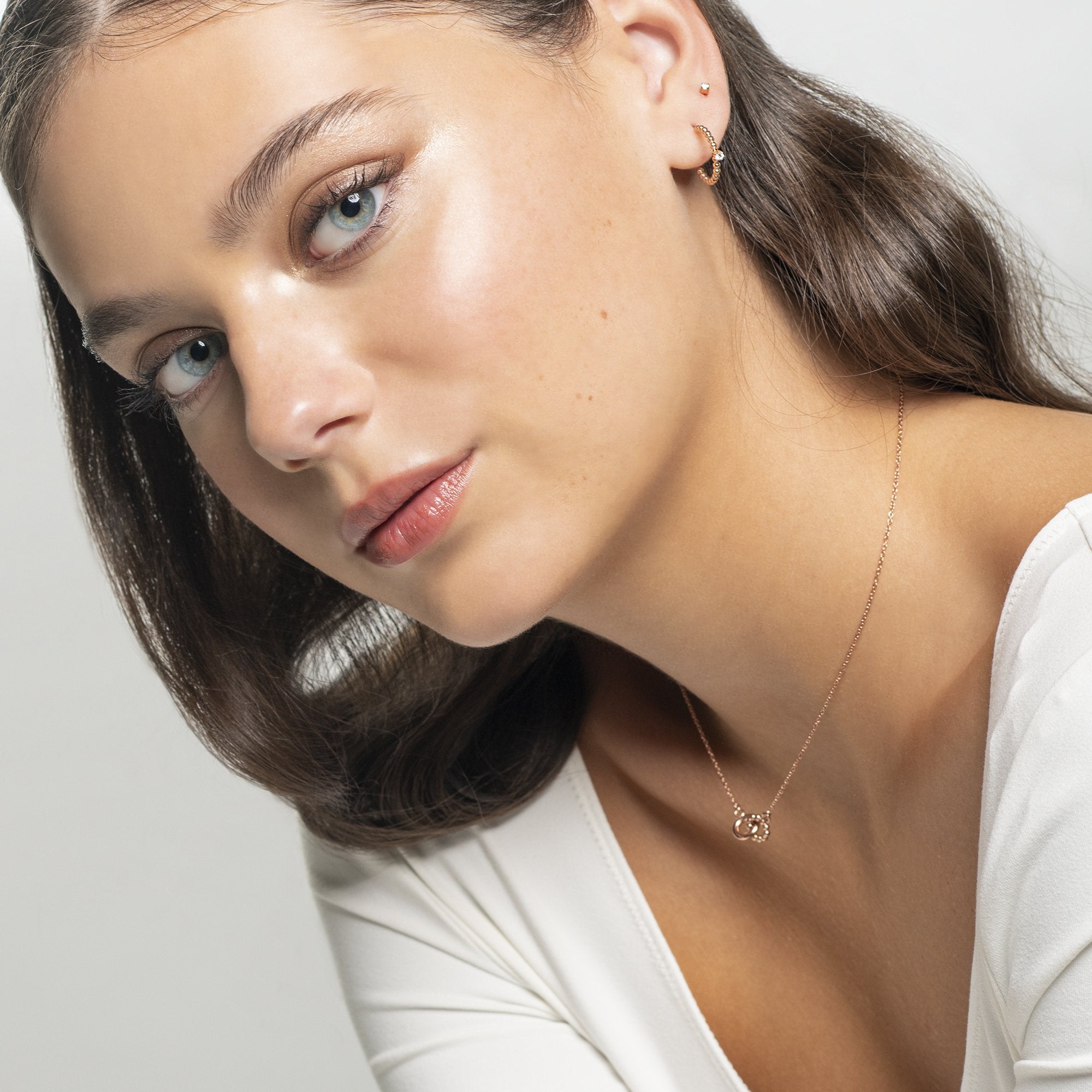 2 mm cubic zirconia stud earrings stainless steel MIA boucles d'oreilles pierre T419E001AR