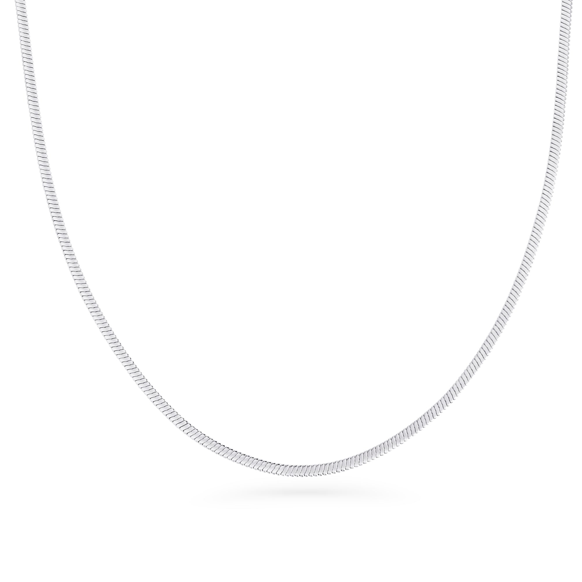 Chaîne de cou classique plate acier inoxydable sécuritaire pour les peaux sensibles Mia Bijoux