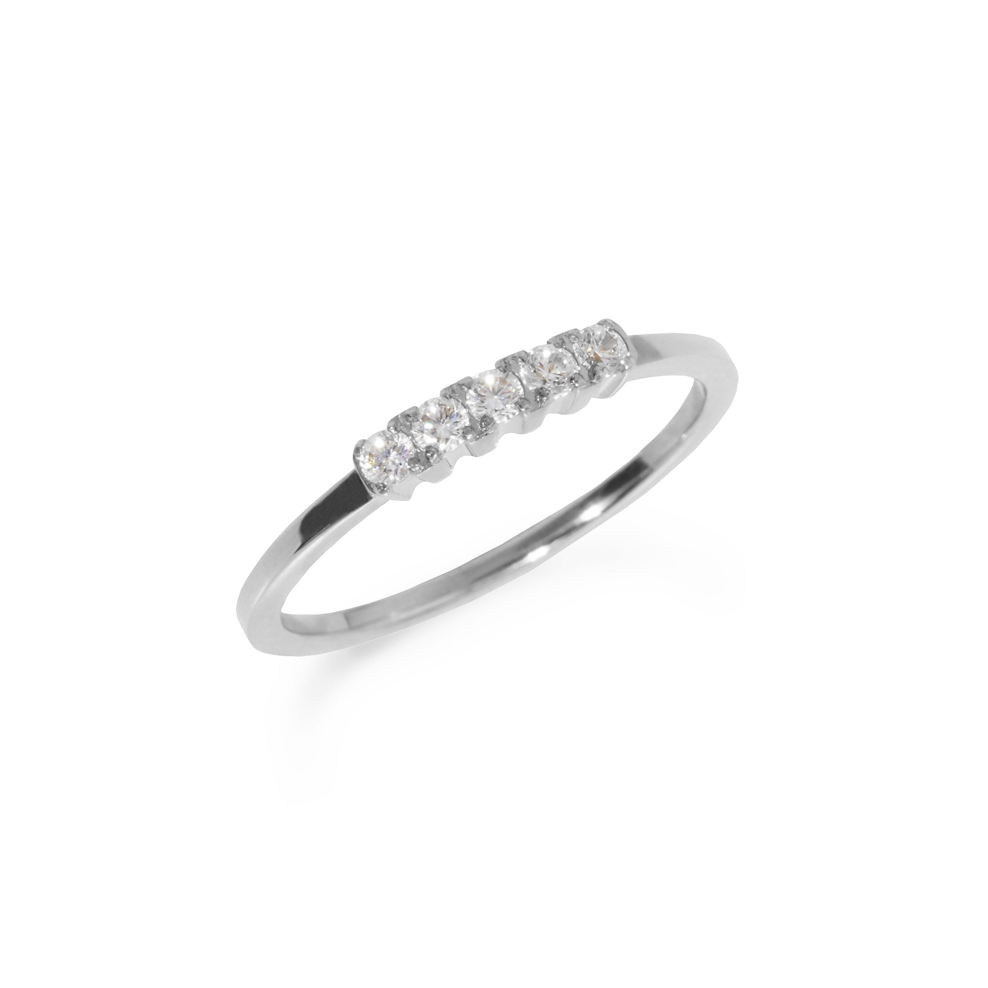 women stainless steel proposal ring 5 stones bague fiançailles pierres femme MIA T120R008
