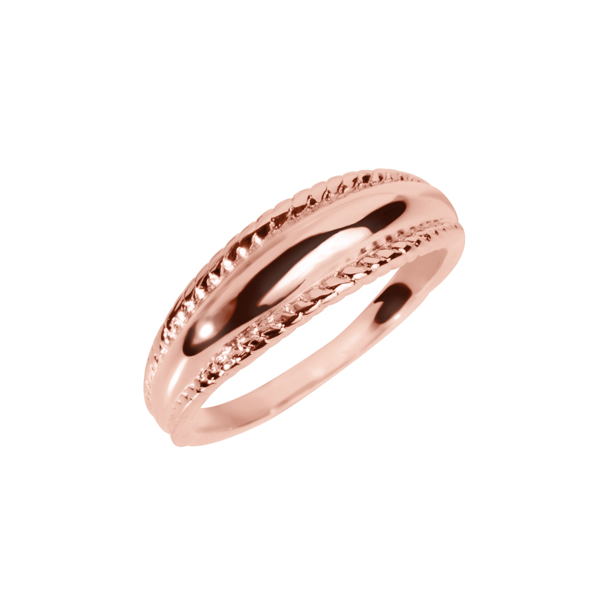 Twisted Edges rosegold ring Bague bords torsadés or rose